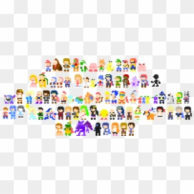 Pixelated Smash Bros Characters, HD Png Download - pixelated heart png
