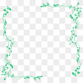 Green Floral Border Png, Transparent Png - vine silhouette png