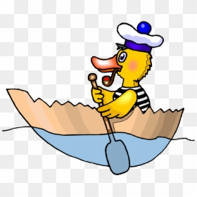 Duck In A Boat, HD Png Download - cartoon duck png