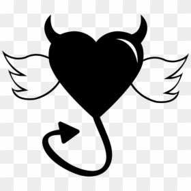 Angel Wings And Devil Tail, HD Png Download - heart with wings png