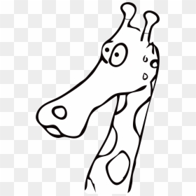 Giraffe Head Black And White Drawings, HD Png Download - mountain drawing png