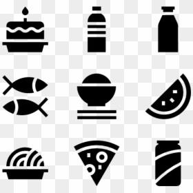 Black And White Food Stencil, HD Png Download - cubiertos png