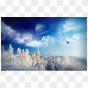 Winter Wonderland Moon, HD Png Download - winter background png