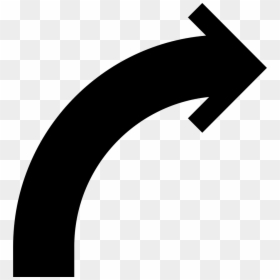 Curve Arrow Icon Png, Transparent Png - curved arrow png transparent