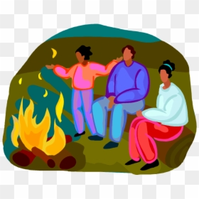 Campfire With People Clipart, HD Png Download - campfire clipart png