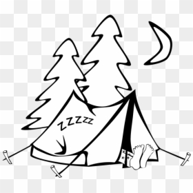 Camp Clipart Black And White, HD Png Download - campfire clipart png