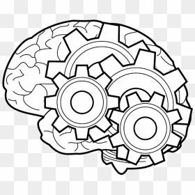 Brain With Gears Drawing, HD Png Download - brain gears png