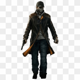 Trench Coat Watch Dogs, HD Png Download - man with gun png
