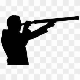 Silhouette Telescope, HD Png Download - man with gun png