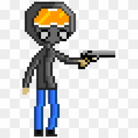 Pixel Man With Gun, HD Png Download - man with gun png