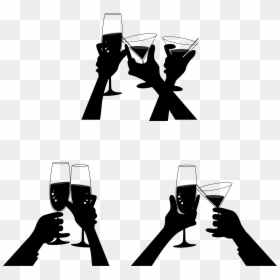 Champagne Silhouette Png, Transparent Png - drinking glass png