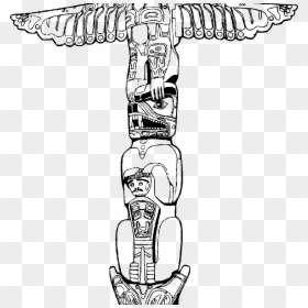 Native American Totem Pole Realistic Drawing, HD Png Download - totem pole png