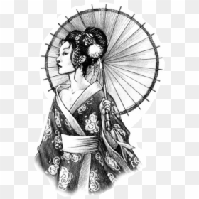 Japanese Woman Tattoo Designs, HD Png Download - geisha png
