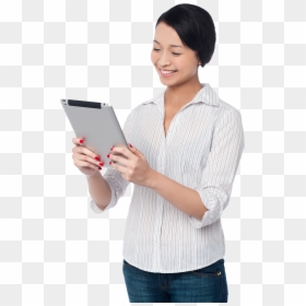 Women Using Mobile Png, Transparent Png - ipad .png