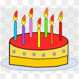 Cake With Candles Clipart, HD Png Download - birthday cake clip art png