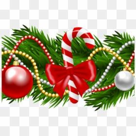 Christmas Top Border Clipart, HD Png Download - gold garland png