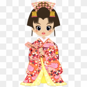 Girl In Kimono Clipart, HD Png Download - kimono png