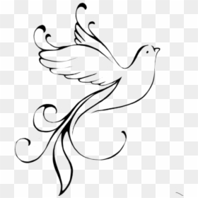 Dessin Colombe Pour Tatouage, HD Png Download - dove flying png