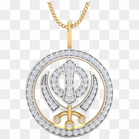 Gold Locket Khanda Girl, HD Png Download - khanda png