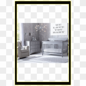 Gray Baby Room Furniture, HD Png Download - baby crib png