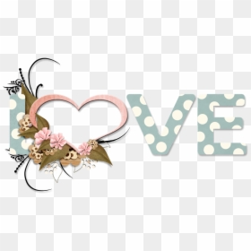 Succulent Background Heart, HD Png Download - love word png