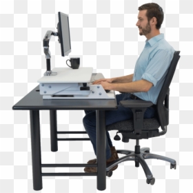 Sitting At Desk Png, Transparent Png - person sitting back view png