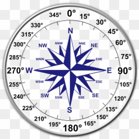 16 Point Compass Rose With Degrees, HD Png Download - old compass png