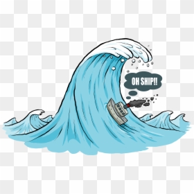 Huge Surf Wave Cartoon, HD Png Download - cartoon waves png
