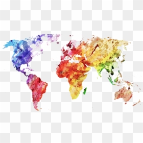 World Map Beautiful, HD Png Download - watercolor stain png