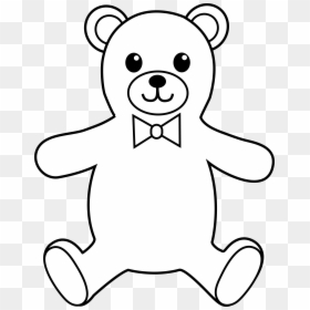 Teddy Bear Black And White Clipart, HD Png Download - bear outline png