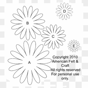 Paper Daisy Template, HD Png Download - daisy outline png