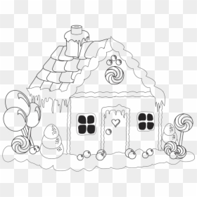 Candy House Coloring Pages, HD Png Download - house drawing png