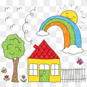 Kids Drawings Png, Transparent Png - house drawing png