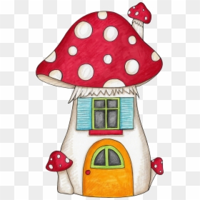 Easy Mushroom House Drawing, HD Png Download - house drawing png