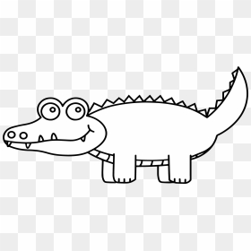 Cartoon Alligator Clipart Black And White, HD Png Download - alligator clipart png