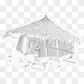 Sketch Of Poor House, HD Png Download - house drawing png