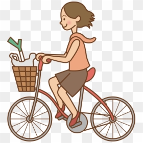 Riding A Bike Clipart, HD Png Download - bicycle clipart png