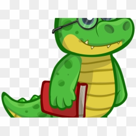 Dinosaur With Glasses Cartoon, HD Png Download - alligator clipart png