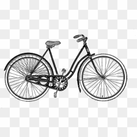 Black Bike Cartoon, HD Png Download - bicycle clipart png