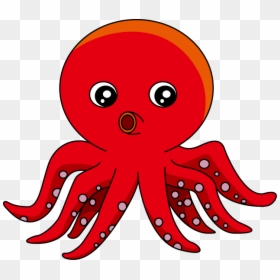 Red Octopus Clipart, HD Png Download - octopus clipart png