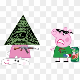 Green Triangle Illuminati, HD Png Download - daddy pig png