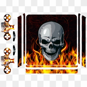 Skull, HD Png Download - flame decal png