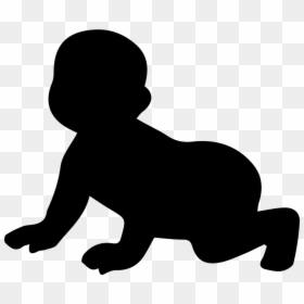 Baby Silhouette Png, Transparent Png - baby crawling png