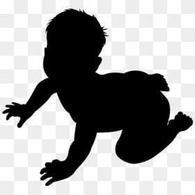 Silhouette, HD Png Download - baby crawling png