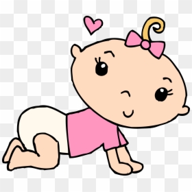 Crawling Baby Girl Clipart, HD Png Download - baby crawling png