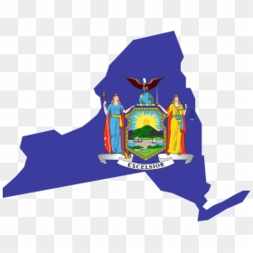New York Flag Vector, HD Png Download - usa flag map png