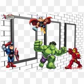 Moldura Para Foto Super Herois, HD Png Download - vingadores png