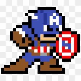 Captain America Pixel Art Png, Transparent Png - captain america cartoon png