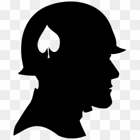 Soldier Head Silhouette, HD Png Download - ww2 soldier png