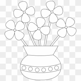 Easy Flower Pot Drawing, HD Png Download - mason jar outline png